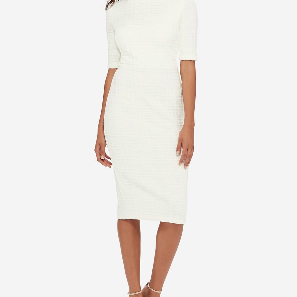 Eva Longoria Textured White Dress size Small